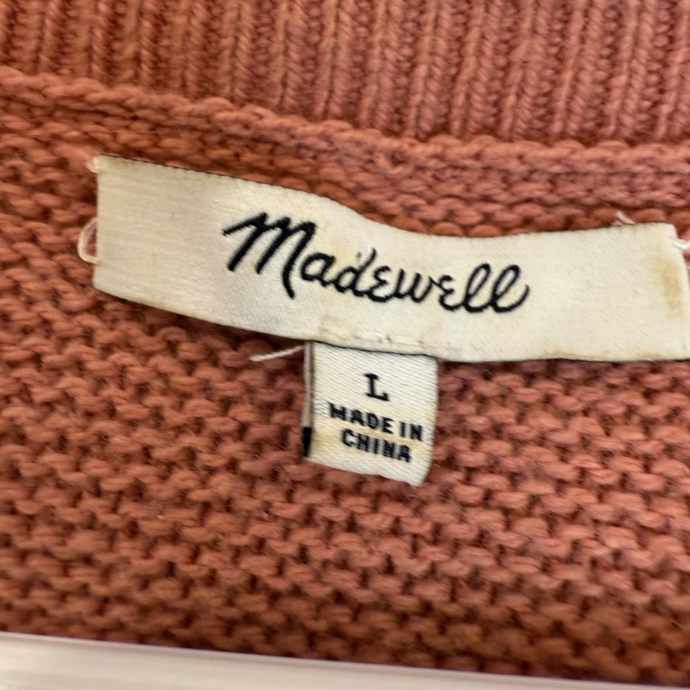 Madewell Women's Sweater Pullover‎ Long Sleeve Crew Neck Pinkish Brown Size L - Picture 3 of 6